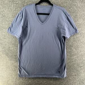 Polo Ralph Lauren Shirt Mens Large Blue V-neck T-Shirt Casual Comfort